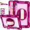 ERDARARIPRO Funda para tablet Samsung Galaxy Tab S7/Tab S8 de 11 pulgadas, bonita funda resistente a los golpes con soporte giratorio de 360°, correa de mano y soporte para bolígrafo, color rosa y