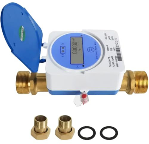 Tuya Zigbee Smart Kaltwasserzähler IP68, Wasserdurchflussmesser mit Zubehör für Garten & Haus (25mm)