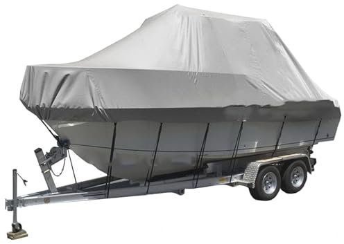 Housse de bateau remorquable de 3,5 m en tissu Oxford de qualité marine imperméable et résistante pour bateau de pêche Runabout 600 x 230 cm