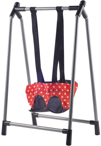 Baby Doll Swing, Lightweight Doll Swing with Foldable Metal Stand, Cute Baby Doll Swing Toy, Baby Doll Furniture, Baby Doll Accessories for Boys & Girls Gifts.