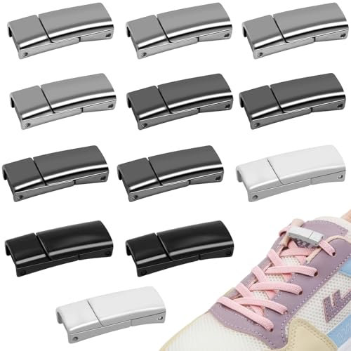 HavaCue 12 Stück Magnet Schnürsenkel in 4 Farben mit Schnellverschluss für Erwachsene - Für Sneaker und Freizeitschuhe