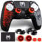PlayRealm Silicone Skin Cover& Sticker x 1 & No Falling off Thumbstick x 2 for PS5 Controller Spider Edition