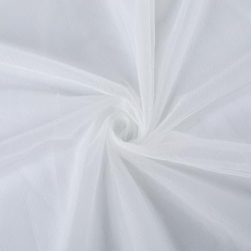 CABODYALS 1.6 m Polyester Netzstoff Weiß Atmungsaktives Netz Transparenter Tüllstoff Meterware Weicher Voile Massiver Moskitonetzstoff Zum Nähen Basteln Brautkleider Kleidung Dekoration