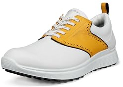 ECCO Mens S Casual Saddle Waterproof, White/Saffron, 8-8.5