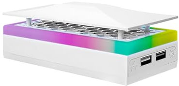 Geekria RGB Cooling Fan Compatible with Xbox Series S, Top Heat Dissipation Dust Fan, Chilling System with 3 Speed Level Adjustable, 7 Modes RGB Light Strip, Low Noise and 2 USB Port