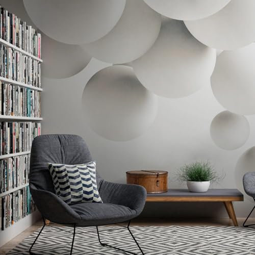 Profhome Papier peint géométrique 382911-GU papier peint intissé (TNT) blanc gris papier peint panoramique 0,53 m x 20,10 m / 10,39 m2