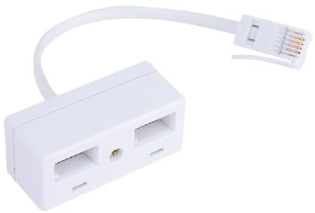 Yingjie Bt Telephone Splitters 2 Way,Telephone Splitter 2 Way Double Phone Socket Adaptor RJ11,White Phone Double Socket Splitter,For Landline telephone, Fax, Modem,Cable Adapter And Converter.