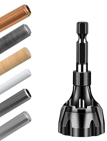 Deburring External Chamfer Tool, Professional Tungsten Steel Blade Deburrer with Hex Shank Bit Bolt Quick Release – Perfect for 3mm-20mm Pipes & Bolts – Heavy Duty Chamfering Drill Attachment for Smoo