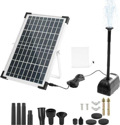 Pompe de Fontaine Solaire,10W Pompe à Eau Solaire avec 18 Buses,35×23.5 cm,Pompe à énergie Solaire pour l'extérieur,Bain d'oiseaux,Jardin,étang,Piscine