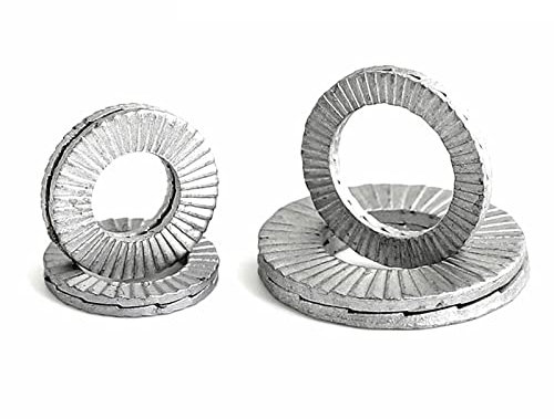 WHDITMDG Rondelle Piatte in Acciaio Inossidabile M18-M36 Rondella autobloccante a Doppio Strato Guarnizione Antiurto con bloccaggio a Cuneo da 4 Pezzi Rondella Liscia