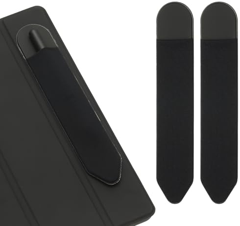 PATIKIL Pencil Holder for Stylus, 2 Pcs Adhesive Elastic Pen Case Sleeve Pouch Stylus Holder Pocket Elastic Pen Pouch Accessories for Tablet Case Notebook Outdoor, Black