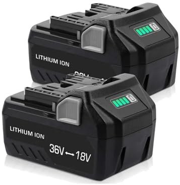 Batterie Lithium-ION Multi-Voltage - Compatible avec Hikoki Hitachi Metabo HPT 18V 36V Cordless Power Tools BSL36A18 BSL36B18 Akku.(2pcs-6000mah)
