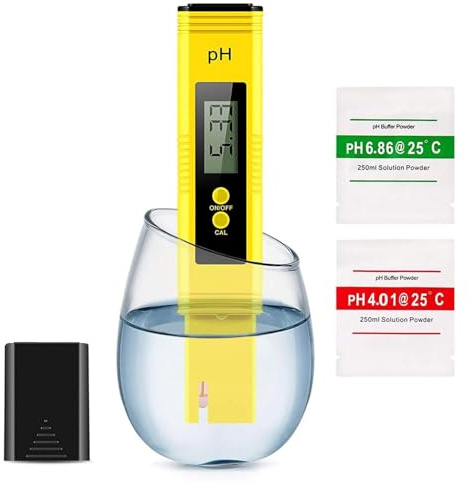 KEWAYO PH Messgerät, PH-Genauigkeit Wasserqualität Tester | Wasserqualitätsmessgerät, LCD-Display mit Hintergrundbeleuchtung,geeignet für Trinkwasser Schwimmbäder Aquarien Laboratorien