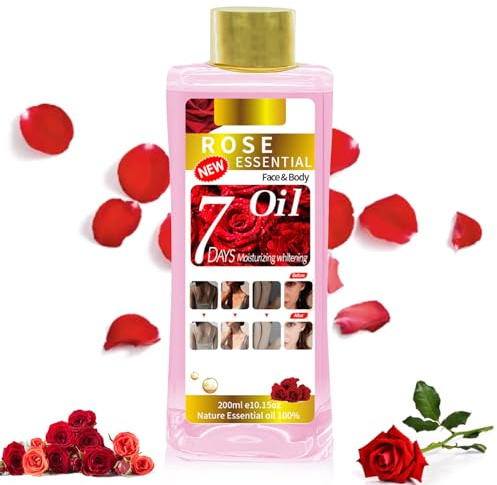 Turmeric Massage Oil, Turmeric Oil for Skin lightening, Relaxing and Natural Moisturizing Nourishing (200ML/500ML) (Rose,200ML)