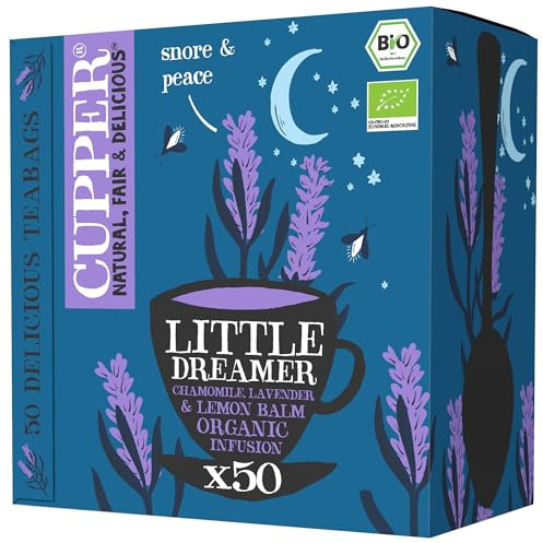 Cupper Bio Tee Vorratspackung Little Dreamer, Kräutertee, 50 ungebleichte Teebeutel, Big Pack, Perfekt fürs Büro, fair gehandelt, plastikfreie Teebeutel