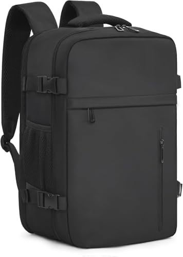 KIRFEIHT Handgepäck 40x30x20 für Ryanair - 24L Kabinentasche Rucksack Untersitz Reise Handgepäck Rucksack mit Laptopfach für Arbeit, Freizeit - Schwarz