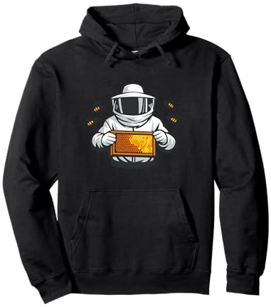 Imker mit Honigwabe und Bienen Motiv Pullover Hoodie