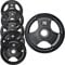 Olympic Weight Plate Tri Grip Disc Rubber Coated Cast Iron Weights Plate Set Solid Lifting Plates 3 Handles Portable Vinyl for Deadlift Barbell Dumbbell Bars Strength Training Home Gym Fitness Workout