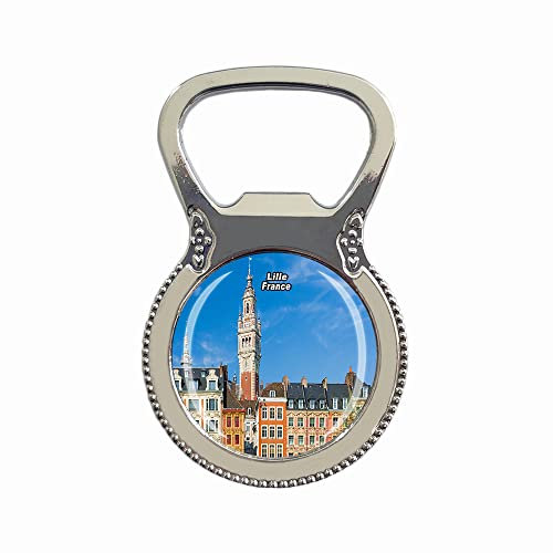 Frankreich 3D Lille Bierflaschenöffner Kühlschrank Magnet Metall Glas Kristall Reise Souvenir Geschenk Heimdekoration