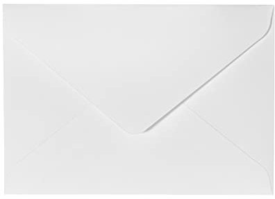 Umschläge 100 Stück, DIN C6 ,11,4 x 16,2 cm,130 g/m² Briefumschläge Kuvert Briefkuvert Briefhülle für Grußkarten Einladung Geburtstagskarten Nassklebung Spitzklappe Umschläge(Reines Weiß)