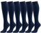 HiFEN® Lot de 6 paires de chaussettes hautes en coton pour femme/fille Taille 37-39, bleu marine, 6-9