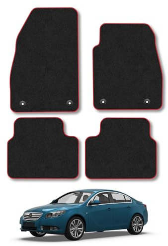 Vauxhall Insignia (2008-2017) Carpet Car Mats | Red Edge Trim Tailored Fit Floor Mats Full Coverage Protection Accessories Easy Clean Anti Slip Made in the UK