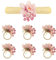 ISAKEN Blume Serviettenringe Set, 6 Stück Künstlich Rose Serviettenringe Servietten Ringe Set Serviettenhalter Blumen Servietten Halter für Hochzeits Party Feiertagsbankett Abendessen