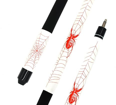 BILMAG Pool Billard Billardqueue Queue Cue Kö Spider 2-TLG, Veltex Griffband, 146cm, 19 Oz., Weiß