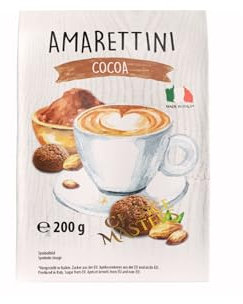 Amaretti Biscuit Gift | Traditional Crunchy Amarettini Cocoa Biscuits | Classic Authentic Italian | Cacao 200 g