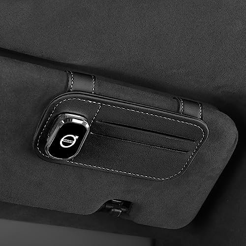 RSFIL Brillenhalter für Auto Sonnenblende für Volvo XC40 XC60 XC70 XC90 V40 V50 V60 V70 V90 S40, Auto Visier Brille Halterung Ticket Karten Clip Brillen Halterung Visier Magnetische Gläser Aufhänger