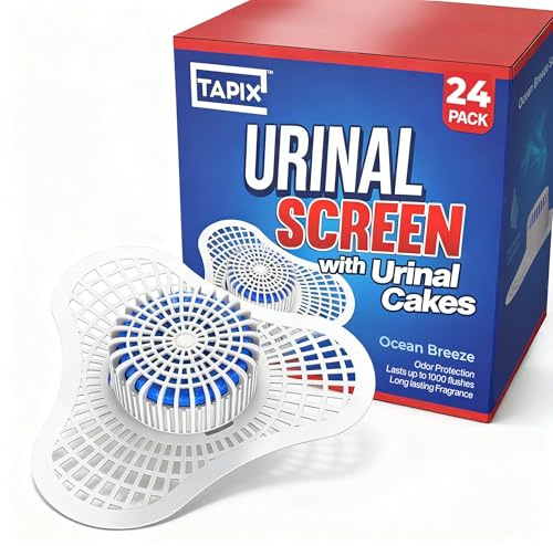 Urinal-Sieb-Deodorierer (24 Stück) mit Urinalkuchen, Ozeanbrise-Duft, Spritzschutz-Urinal-Deodorierer