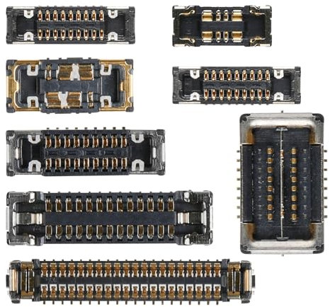 Risidamoy 8 Pieces for iPhone Xs MAX Motherboard Connector Socket B Kit Replacement Comprise Front Camera Loud Speaker Volume Button Charging Port LCD and Touch Battery Infrared Outlet
