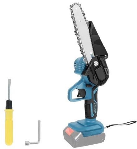 Mini motosega a batteria, compatibile con batteria Makita da 18 V, motosega a mano da 6 pollici, con serratura di sicurezza, motosega elettrica per tagliare legno e tagliare alberi (senza batteria)