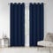 VEHEDE Navy Blackout Thermal Curtains for Bedroom, Eyelet Room Darkening Curtains & Drapes for Living Room, Soft Soundproof Curtain for Sliding Door, W46 x L72 Inch Drop Pair, Navy Blue, 2 Panels