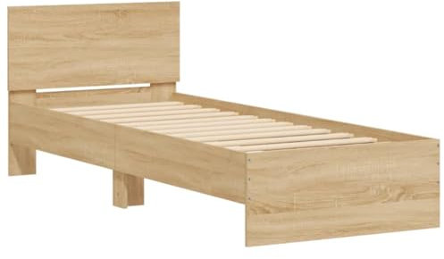 ZQQLVOO Betten, bettrahmen & lattenroste Schrankbett Polster kopfteil Bettgestell mit Kopfteil Sonoma-Eiche 75x190 cm Holzwerkstoff