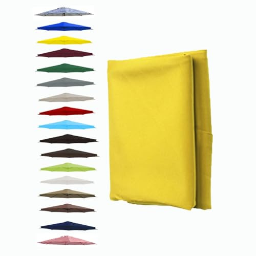 BEEGMA Sonnenschirm Ersatzbezug 6 Streben Ampelschirm Bezug UV-Schutz 200cm 250cm 270cm 300cm Sonnenschirm Ersatz Marktschirm Überdachung(Color:Yellow,Size:300cm/10FT)