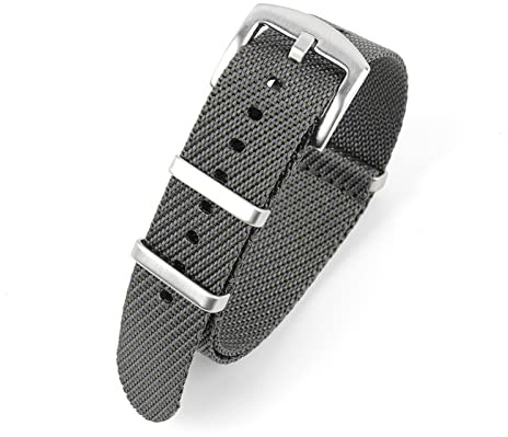 JUANZD NATO Zulu Uhrengurt 20mm 22mm Streifen Nylon Uhrenband Ersatz Armbanduhrband Kompatibel mit Tudor Nato Strap(Gray 1,20mm)