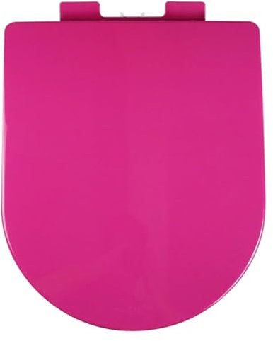 MEMEM Toilet lidD Shaped Soft Close Toilet Seat with Quick Release, Top Fixing Toilet Seats with Adjustable Hinges, Colored D Shape/U Shape Toilet Lid Loo Seat(Fuchsia)