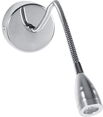Fdit LED, Wandleuchte, 3 W 85 265 V, Moderne Silberne LED-Wandleuchten, Flexible Schwanenhals-Schlafzimmer-Nachttisch-Leseleuchte, mit Flexibler Wandleuchte, für Beleuchtung (ohne
