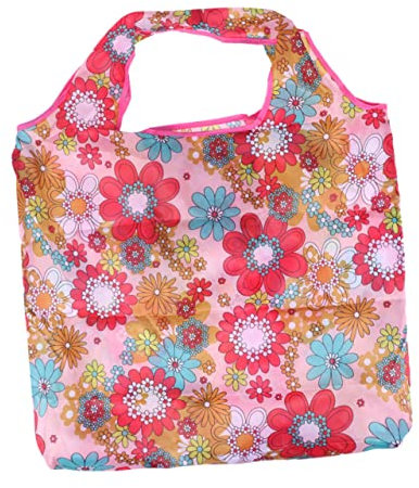 CLISPEED 2 pezzi Borsa da Shopping Riutilizzabile Tote Bag Pieghevole per e Conservazione Colore Rosa con