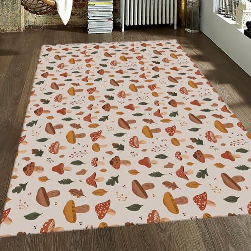 Via Vela Vintage Boho Teppich 160x230cm Cartoon Pilzdesign Eingangsbereich Teppiche Homeoffice hübsche Vorleger Badezimmer große Bodenmatte einzigartige Kunstdekoration Klassenzimmer Leichter für