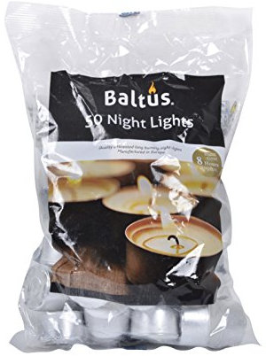 Baltus Lot de 50 bougies chauffe-plat en cire non parfumée - Durée de combustion 8 heures