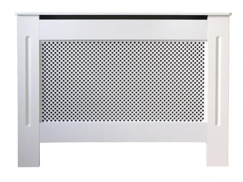Jack Stonehouse White Painted Traditional MDF Wood Radiator Cover Cabinet with Cross Diamond Design - Mini