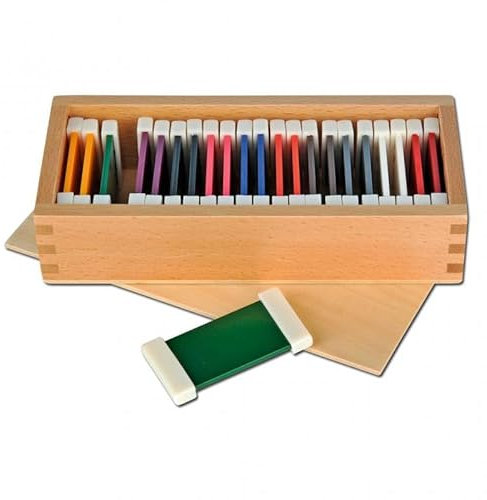 Wiemann Lehrmittel Farbtäfelchen im Holzkasten – 22 Stück