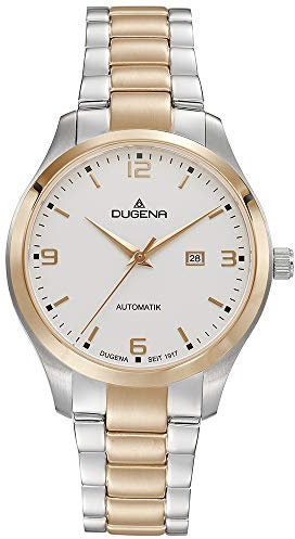 Dugena Damen-Armbanduhr Tresor Woman Automatik, Automatikuhrwerk, Edelstahlgehäuse, Saphirglas, Edelstahlarmband, Drückerfaltschließe, 10 bar (Bicolor)