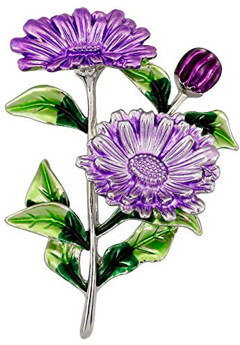 YAZILIND Fleur de Marguerite exquise conçue Pince Broche Strass Broche de Bal d'étudiants de Mariage pour Les vêtements Vintage décoration Alliage Bijoux (Violet)