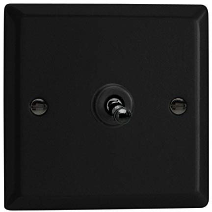 Varilight Urban Kippschalter, 1-Gang, 2-Wege, 10 A, matt, Schwarz, 91 x 91 x 36 mm