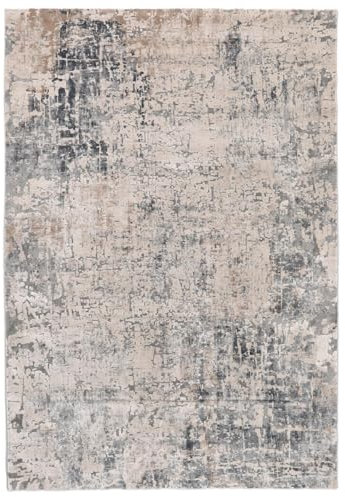 RugVista, Atlas, Teppich, Mittelflor Teppich, 240 x 340 cm, Rechteckiger, Modern, Oeko-Tex Standard 100, Polyester, Flur, Schlafzimmer, Küche, Wohnzimmer, Dunkelgrau/Beige, Mehrfarbig