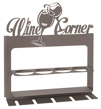 Arti & Mestieri Wine Corner - Porta Bottiglie di Design 100% Made in Italy - in Ferro, 45 x 10 x 45 cm - Fango