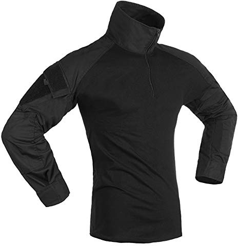 Invader Gear Sports Combat Langarmhemd, Ripstop-Stoff (Schwarz, S)
